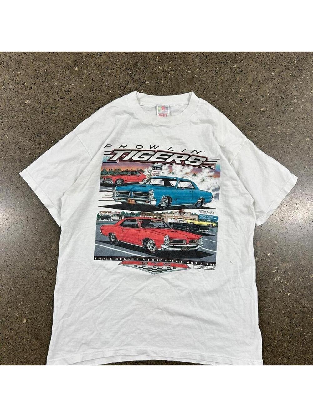 Vintage 90s Prowlin Tigers Racing Muscle Car T-Shirt (Size XL) Y2K